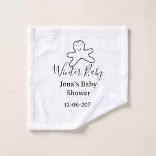 Winter-Babyshower-Keks schwarz gekritzelt handgeze Waschlappen