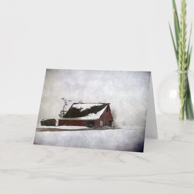 Winter Barn Jedes Anlasses Karte (Vorderseite)