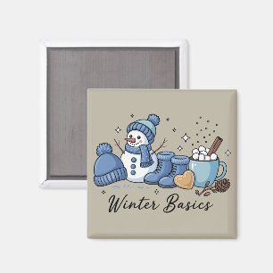 Winter-Basics-Schneemann-Weihnachten-Wetter-Gemütl Magnet