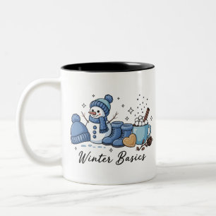 Winter-Basics-Schneemann-Weihnachten-Wetter-Gemütl Zweifarbige Tasse