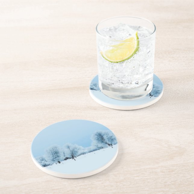 Winter-Bauernhof Getränkeuntersetzer (Seite)