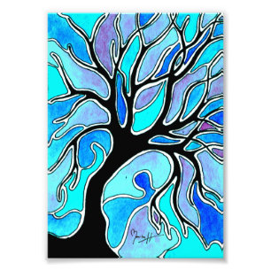Winter-Baum im Blau Fotodruck