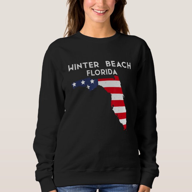 Winter Beach Florida USA State America Travel Flor Sweatshirt (Vorderseite)