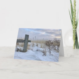 Winter Beach Landschaft Blank Grußkarte Karte