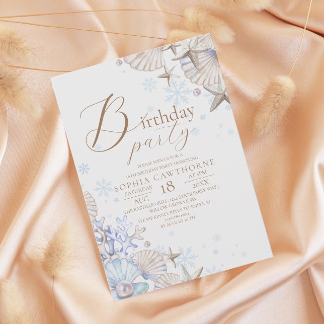 Winter Beach Theme 18th Birthday Party Einladung (Von Creator hochgeladen)