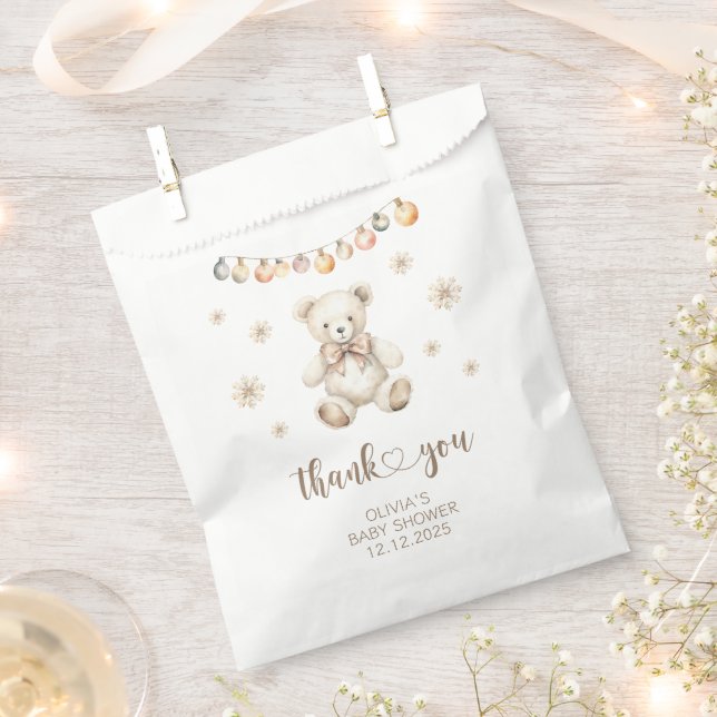 Winter Bear Baby Dusche geschlechtsneutral Danke Geschenktütchen (Ausgeschnitten)
