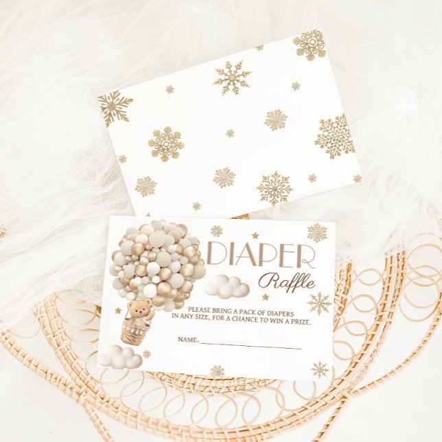 Winter Bear Baby Dusche Windelwanne Begleitkarte (Von Creator hochgeladen)