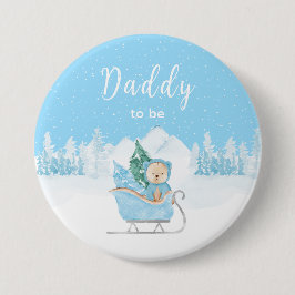 Winter Bear Blue Sleigh Daddy zu sein Button