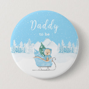 Winter Bear Blue Sleigh Daddy zu sein Button