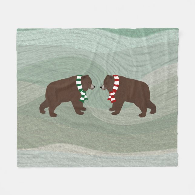Winter Bears Fleece Blanket (Vorderseite (Horizontal))