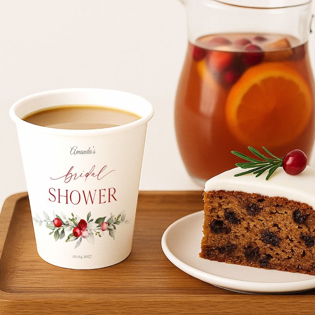 Winter-Beeren-Brautparty Pappbecher (Von Creator hochgeladen)