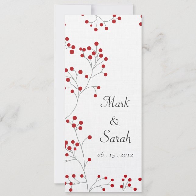 Winter-Beeren-Einladung hoch Einladung (Vorderseite)