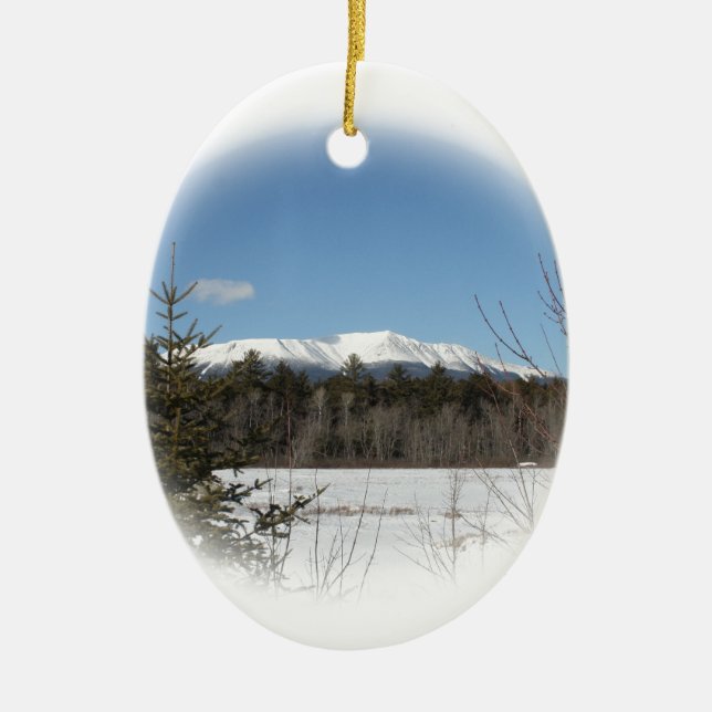 Winter bei Katahdin Keramikornament (Vorne)