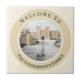 Winter bei Windsor Burg Landschaftsbild Gemälde Gl Fliese