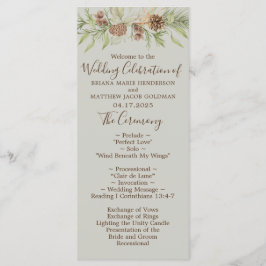 Winter Beige Elegante Script Wedding Programm