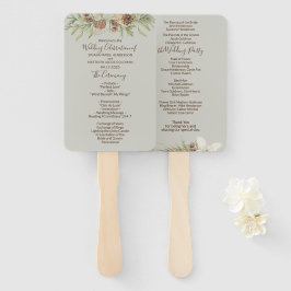 Winter Beige Elegante Script Wedding Programm Fächer