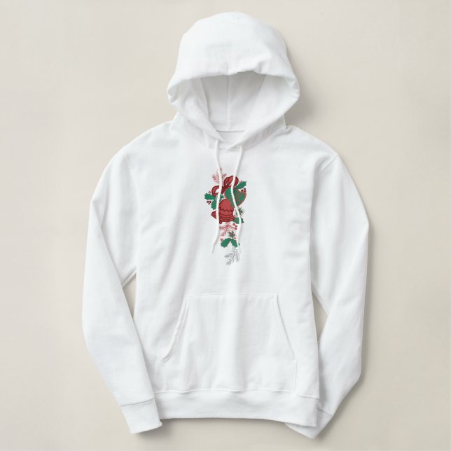 Winter Bells Bestickter Hoodie (Design vorne)