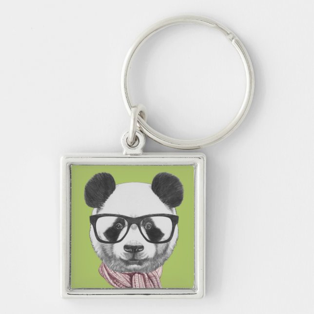 Winter-bereiter Panda-Bär Schlüsselanhänger (Vorne)
