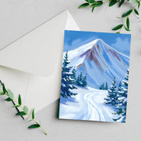 Winter-Berg-Aquarell-Schnee-Naturkarte
