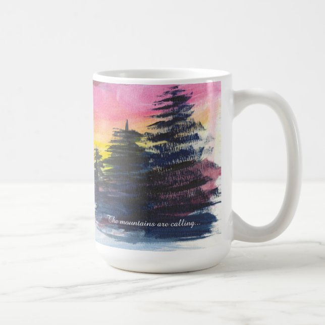 Winter-Berg-Majestät-Gemälde Kaffeetasse (Rechts)