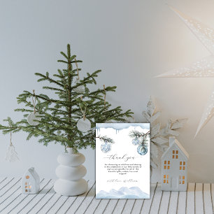 Winter-Berg-Schneeflocken-Ornament-Baby-Party Dankeskarte