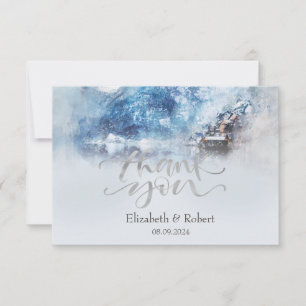 Winter-Berg-See-Flach-Dankeskarten Dankeskarte