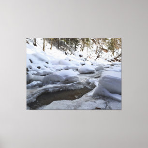 Winter-Bergfluss – Wilde Natur Rumänien Leinwanddruck