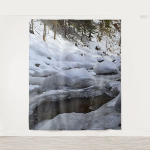 Winter-Bergfluss – Wilde Natur Rumänien Wandteppich
