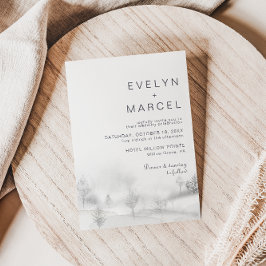 Winter-Bergwaldhochzeit Einladung