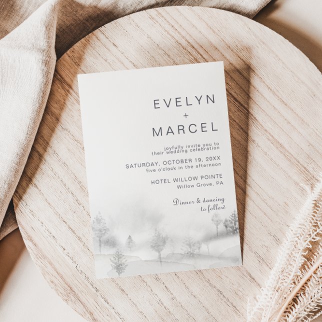Winter-Bergwaldhochzeit Einladung (Von Creator hochgeladen)