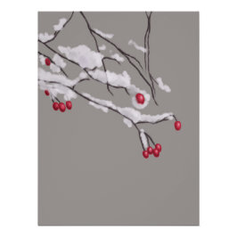 Winter Berries Branchen im Schnee bedeckt Poster