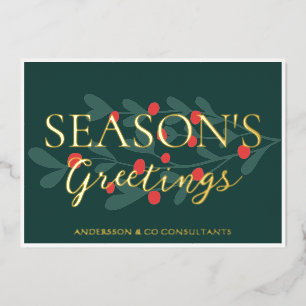 Winter Berries Business-Logo-Jahreszeit Grüße Folien Feiertagskarte