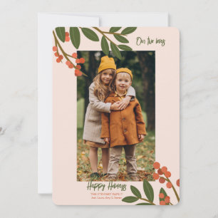 Winter Berries Foto Holiday Card Feiertagskarte