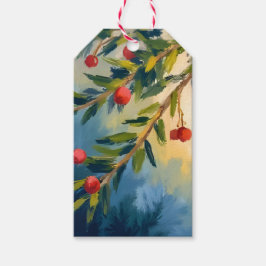 Winter Berries & Greenery | Weihnachten Geschenkanhänger