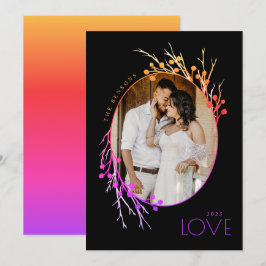 Winter Berries Liebe Branchen Rainbow Black Feiertagskarte