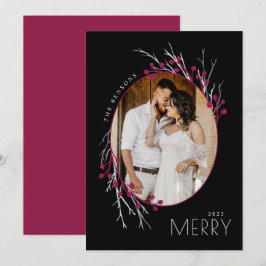 Winter Berries Merry Branches Red Black Feiertagskarte