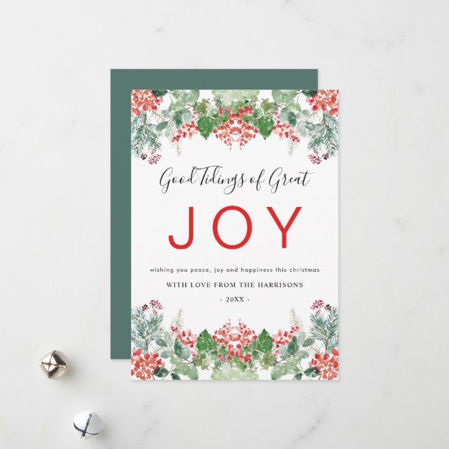 Winter Berries und Grüne Freude Weihnachten (Vorderseite/Rückseite Beispiel)