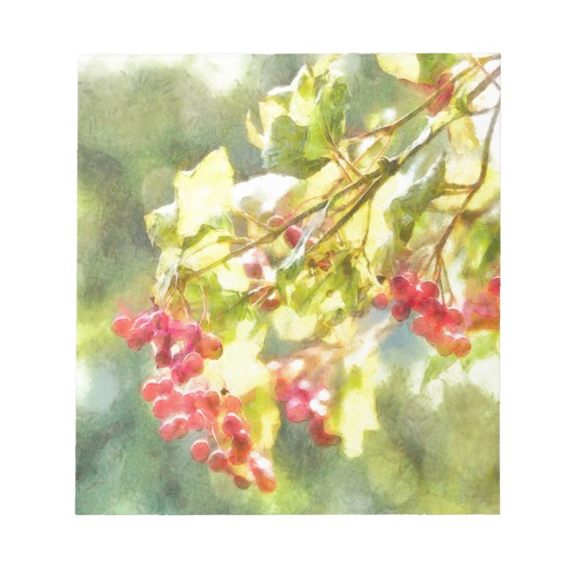 Winter Berries Wasserfarbe Notizblock (Vorderseite)