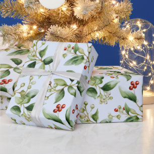 Winter Berries Winter Greenery Moderne Weihnachten Geschenkpapier