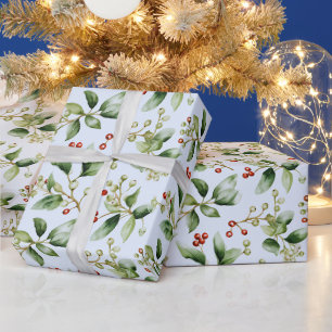 Winter Berries Winter Greenery Moderne Weihnachten Geschenkpapier