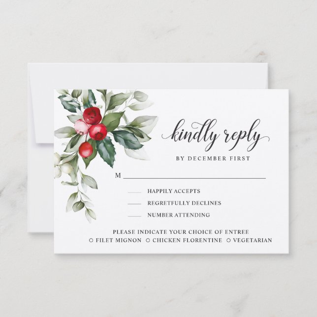 Winter Berry | Bitte beantworten | UAWG für die Sp RSVP Karte (Vorderseite)