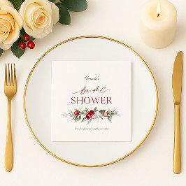 Winter Berry Bridal Shower Napkin Serviette