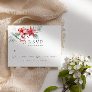 Winter Berry Poinsettia UAWG Enclosure Card Einladung