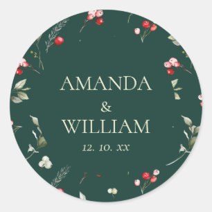 Winter Berry Wedding Sticker