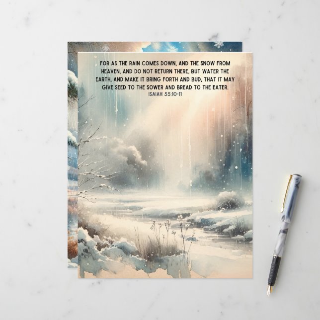 Winter Bibel Verses Papier Kunsthandwerk (Vorderseite/Rückseite Beispiel)