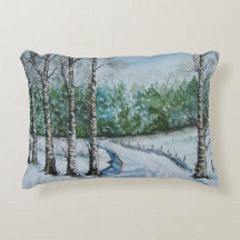 Winter Birch Snow Scene