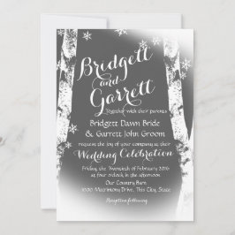 Winter Birch Trees Design Wedding Einladung