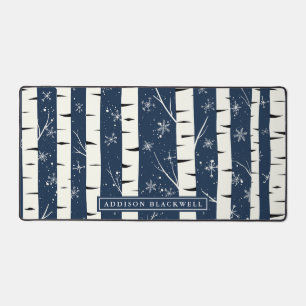 Winter Birch Trek Schreibtisch Matte und Individue Schreibtischunterlage