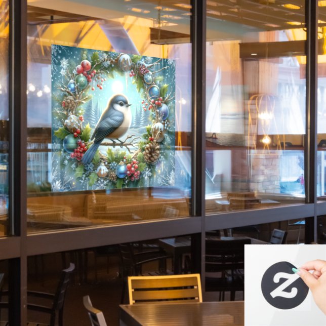 Winter Bird Window Cling Fensteraufkleber (Restaurantfenster)