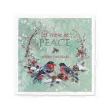 Winter Birds Pine Branch Kraut Weihnachten